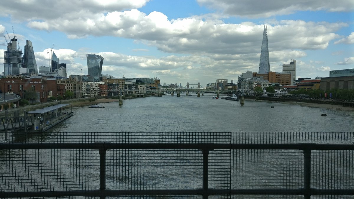 London, Thames and clouds from a bridge