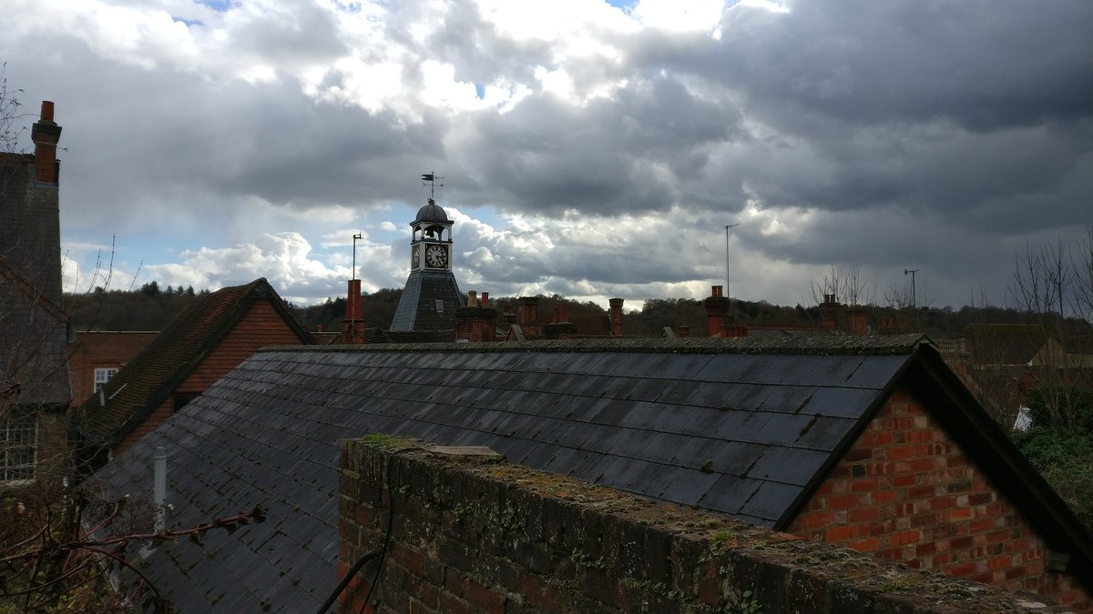 Reigate rooftops and clock