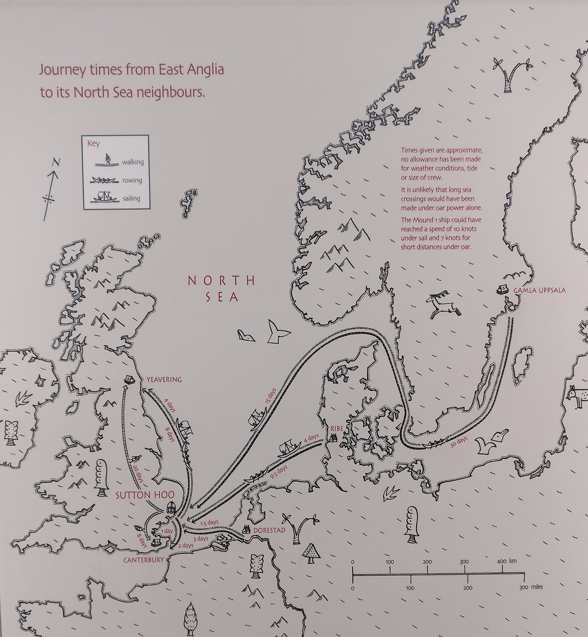 Iron age land vs sea travel times map