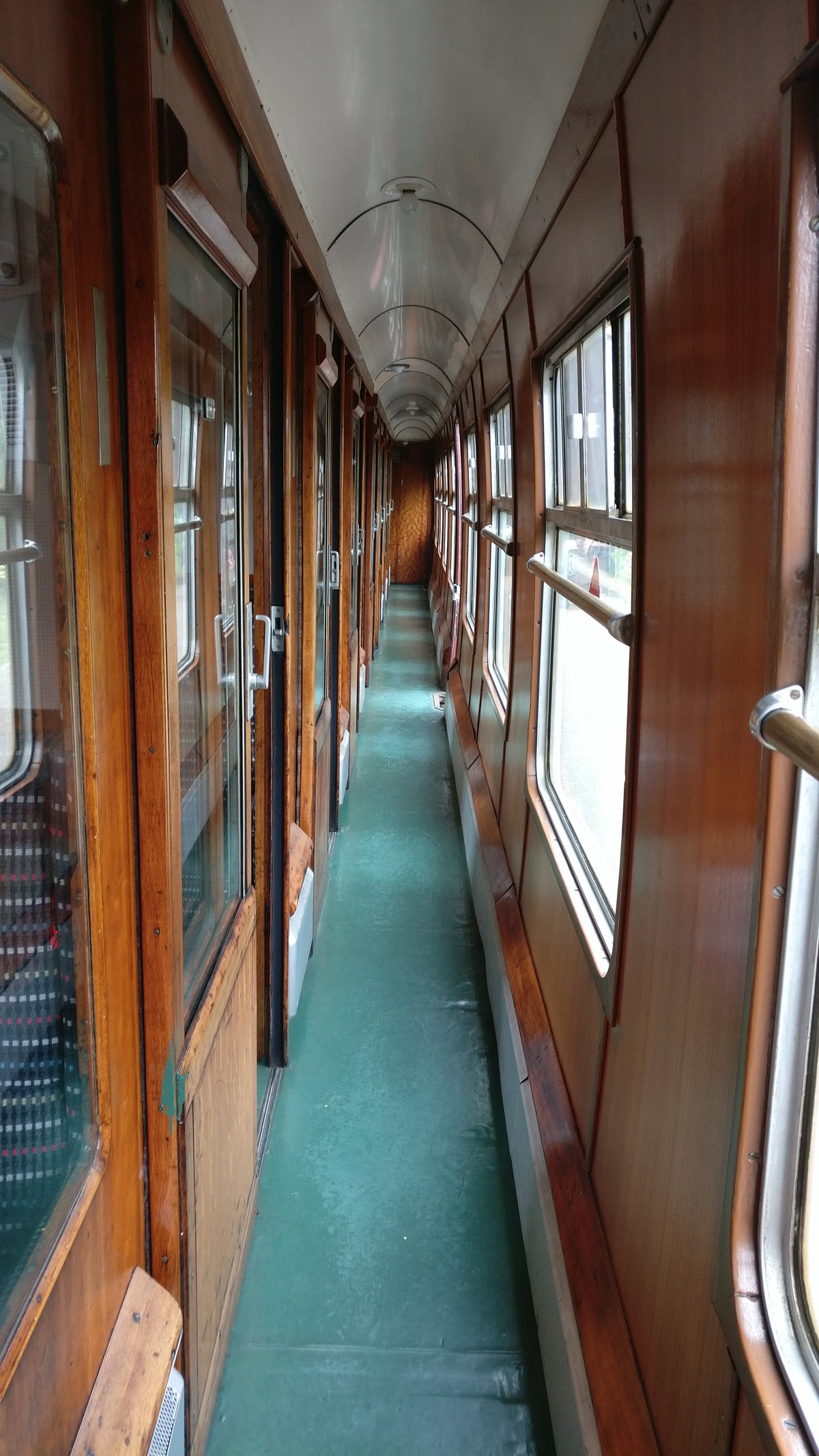 Inside old, compartment train carriage